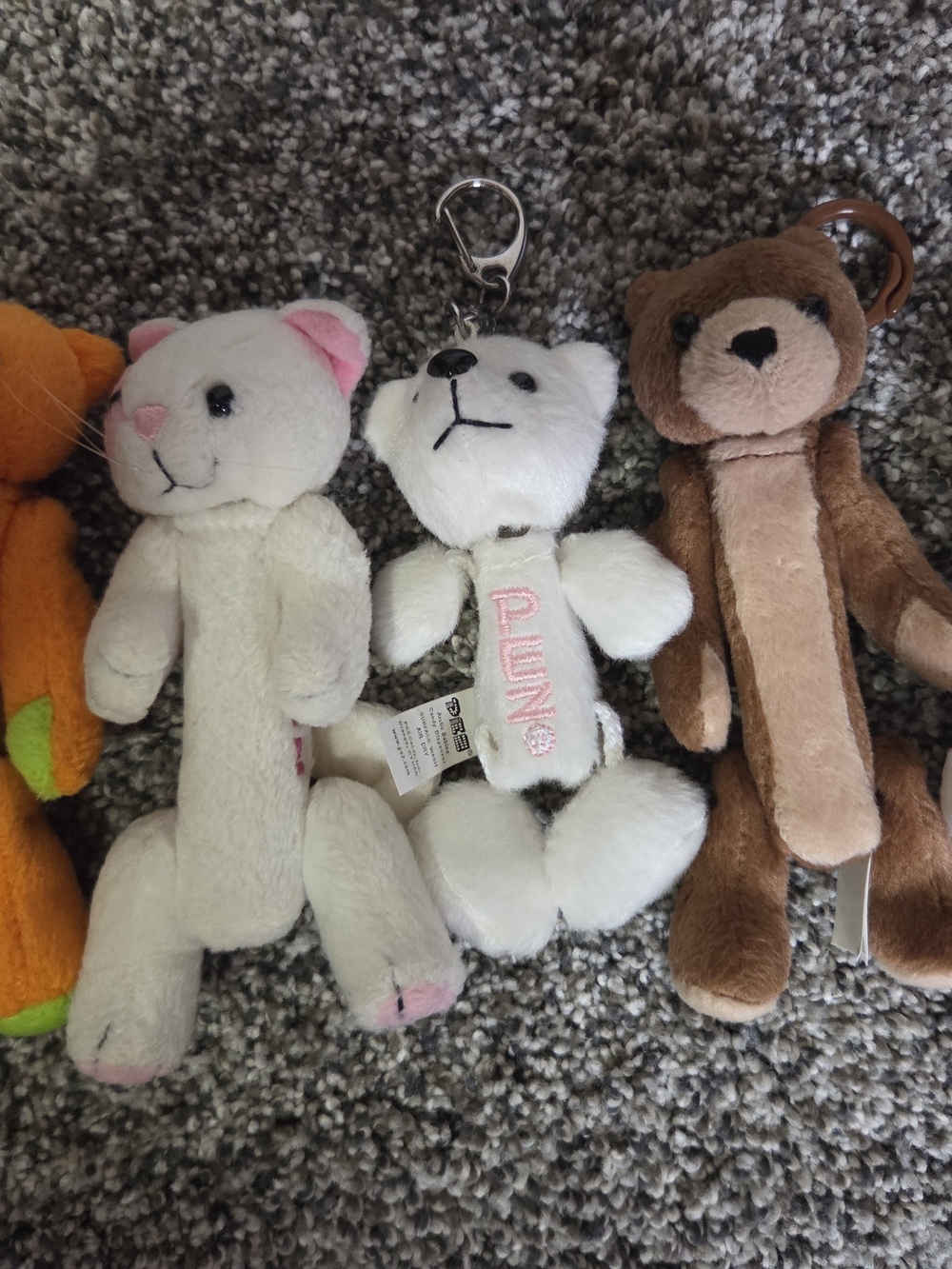 Lot Of 5 Plush Dispenser ~ Fuzzy Friends Bears Cat Keychains